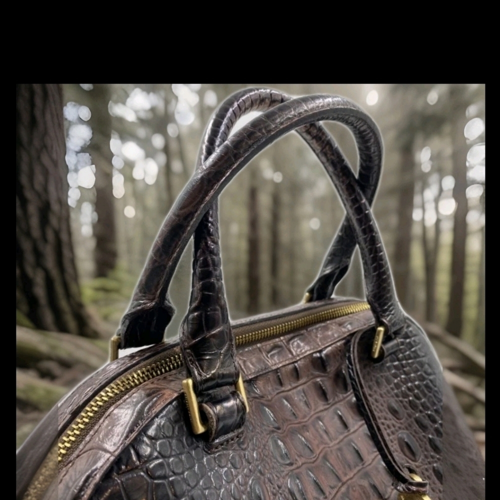 Certified AUTHENTIC BRAHMIN Brahmin Camden Satchel Cocoa Ombre Melbourne finish - Picture 4 of 8